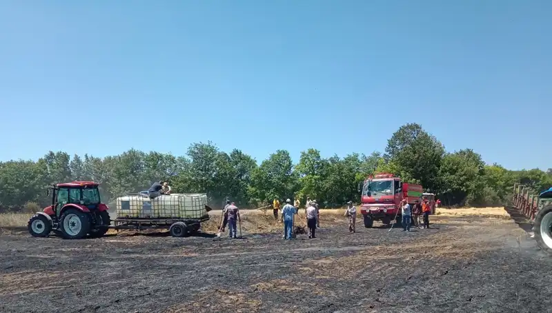 Buğday Tarlasında Çıkan Yangın, 10 Dönüm Alanı Küle Çevirdi