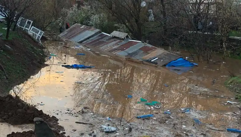 Bingöl'deki Sağanak Yağışlar, Ahırlara ve Tarım Alanlarına Zarar Verdi